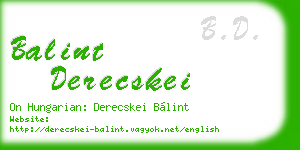 balint derecskei business card