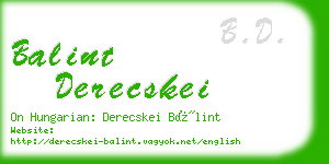 balint derecskei business card